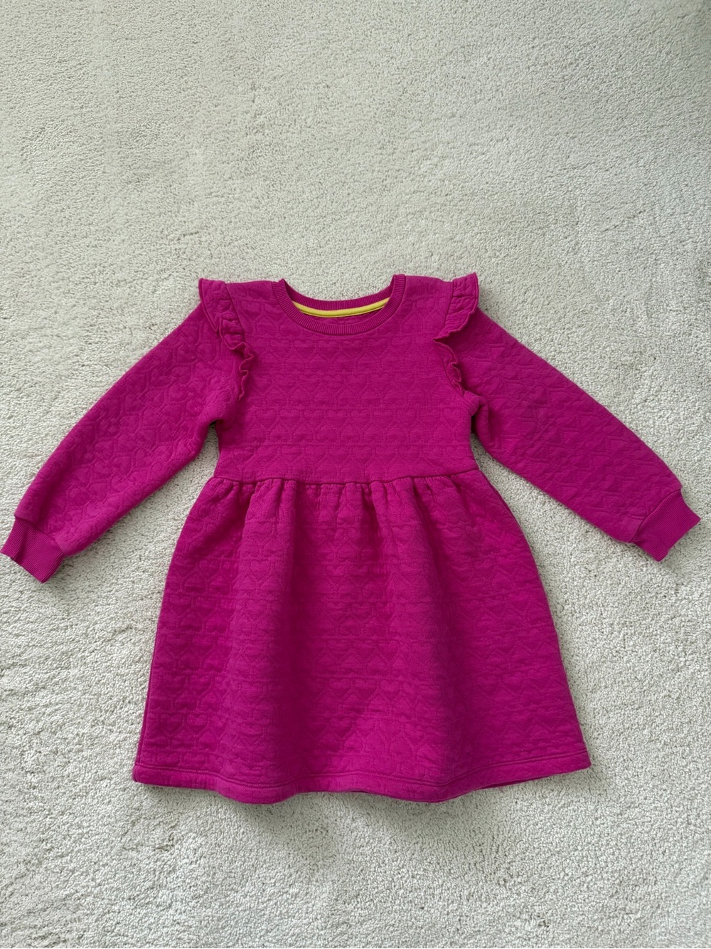 Toddler girls size 3-4 Mini Boden long sleeve quilted dress.